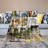 Aperturee - Aperturee Personalized Family Love Stitched Photos Blanket